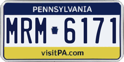 PA license plate MRM6171
