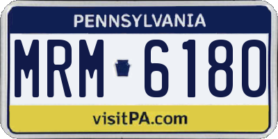 PA license plate MRM6180