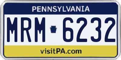 PA license plate MRM6232