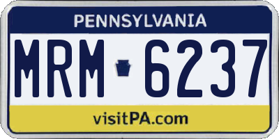 PA license plate MRM6237