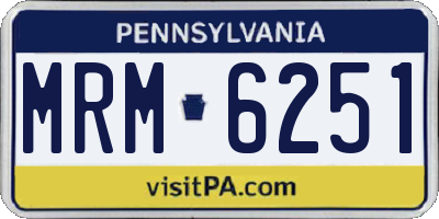 PA license plate MRM6251