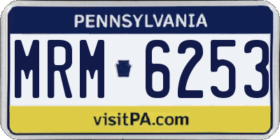 PA license plate MRM6253