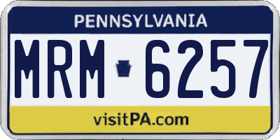 PA license plate MRM6257