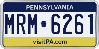 PA license plate MRM6261