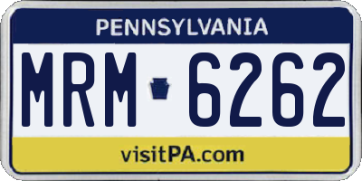 PA license plate MRM6262