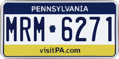 PA license plate MRM6271