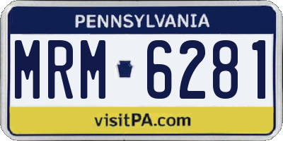 PA license plate MRM6281