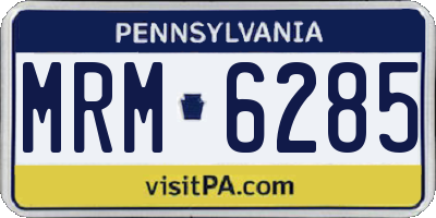 PA license plate MRM6285