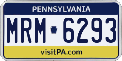 PA license plate MRM6293