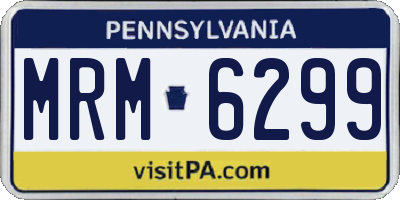 PA license plate MRM6299