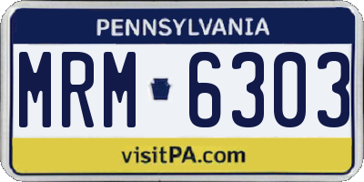 PA license plate MRM6303