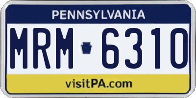 PA license plate MRM6310