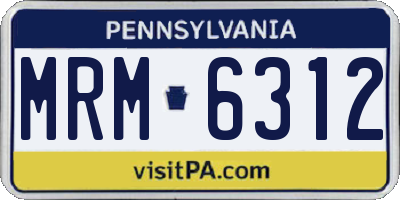 PA license plate MRM6312