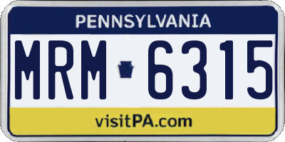 PA license plate MRM6315