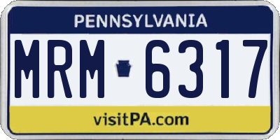 PA license plate MRM6317
