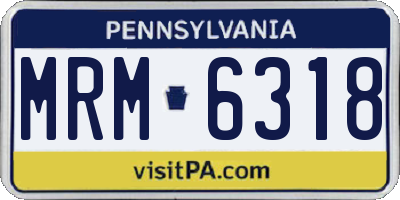 PA license plate MRM6318