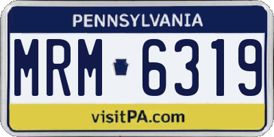 PA license plate MRM6319