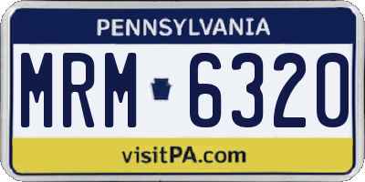 PA license plate MRM6320