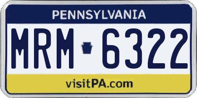 PA license plate MRM6322
