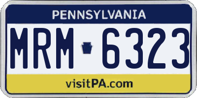 PA license plate MRM6323