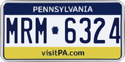 PA license plate MRM6324