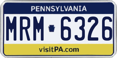 PA license plate MRM6326