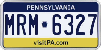 PA license plate MRM6327