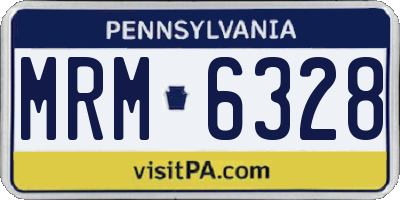 PA license plate MRM6328