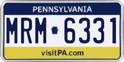 PA license plate MRM6331