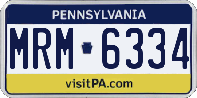 PA license plate MRM6334