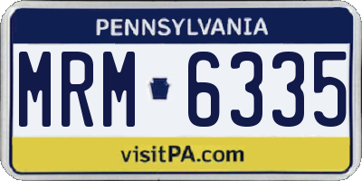 PA license plate MRM6335