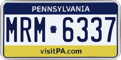 PA license plate MRM6337