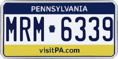 PA license plate MRM6339