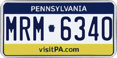 PA license plate MRM6340