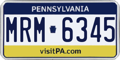 PA license plate MRM6345