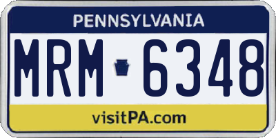 PA license plate MRM6348