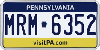 PA license plate MRM6352