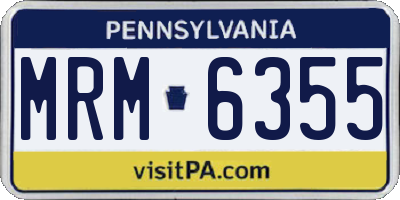 PA license plate MRM6355
