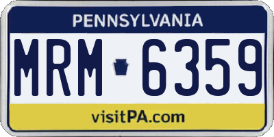 PA license plate MRM6359