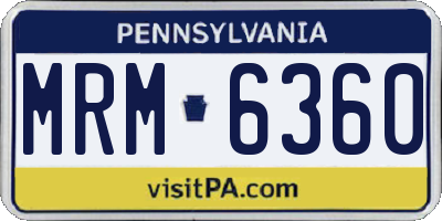PA license plate MRM6360