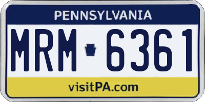 PA license plate MRM6361