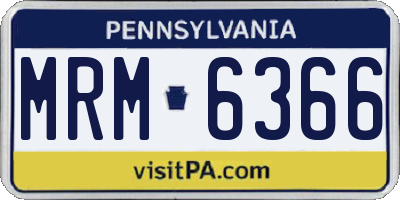 PA license plate MRM6366