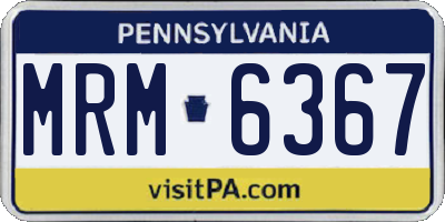 PA license plate MRM6367