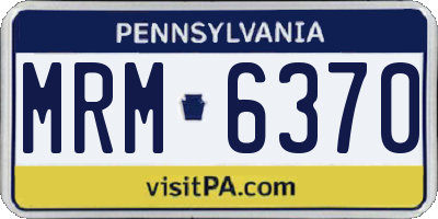 PA license plate MRM6370