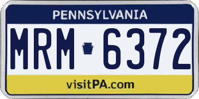 PA license plate MRM6372