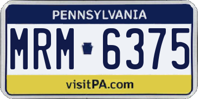 PA license plate MRM6375