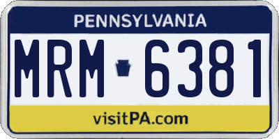 PA license plate MRM6381