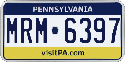 PA license plate MRM6397