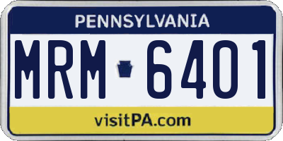 PA license plate MRM6401
