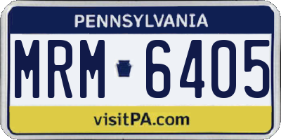 PA license plate MRM6405